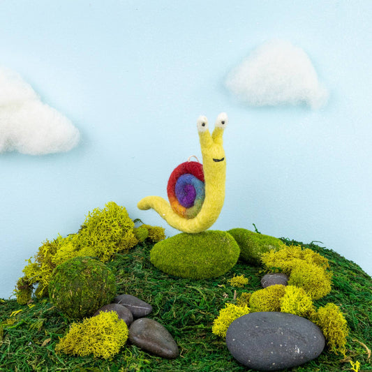 Bright Rainbow Snail Ornament