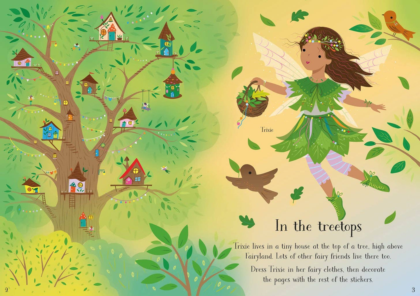 Little Sticker Dolly Dressing Treetop Fairies : Usborne